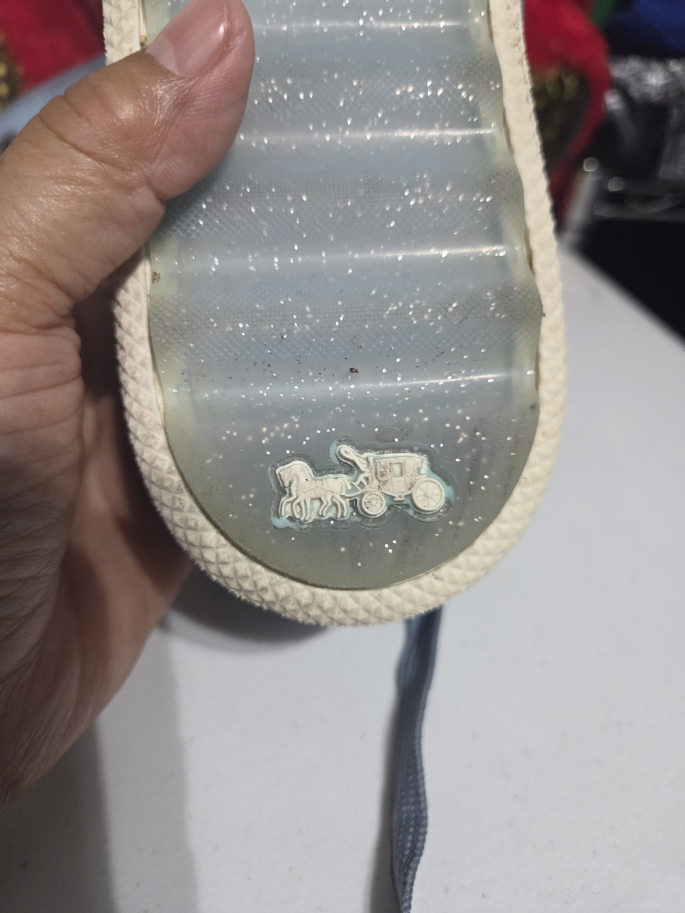 Coach Women Blue Rhinestone Embellished Leather Sneakers/ Crystal Bow Accent 10B - Picture 6 of 16